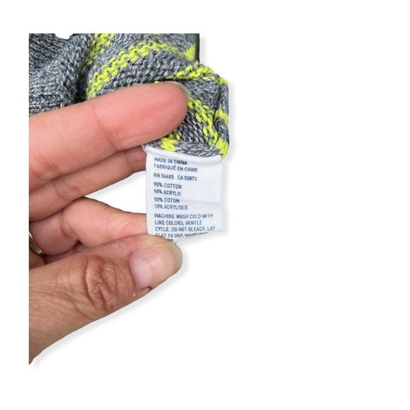 American eagle sweater medium, AE Yellow Grey sweater, Medium Zippers Side Slits - Picture 6 of 7